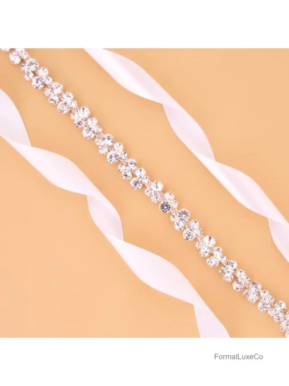 Rhinestone Bridal Belt Handmade Pearl Sash for Wedding Formal Dress Accessory